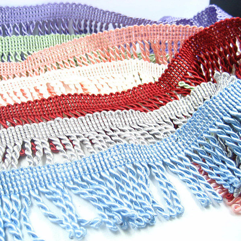 Home.Textiles Cushion - 11 Meter gedrehtes Seil, Quastenbesatz, 8