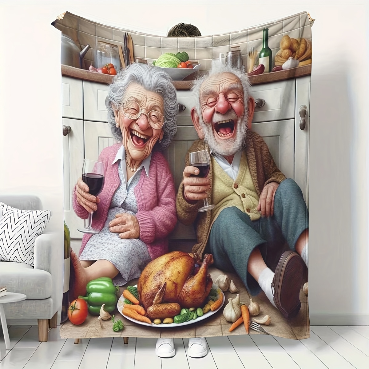 Lustiges Cartoon-Motiv: Ältere – Home Textiles Turkey Bewertung und Preis