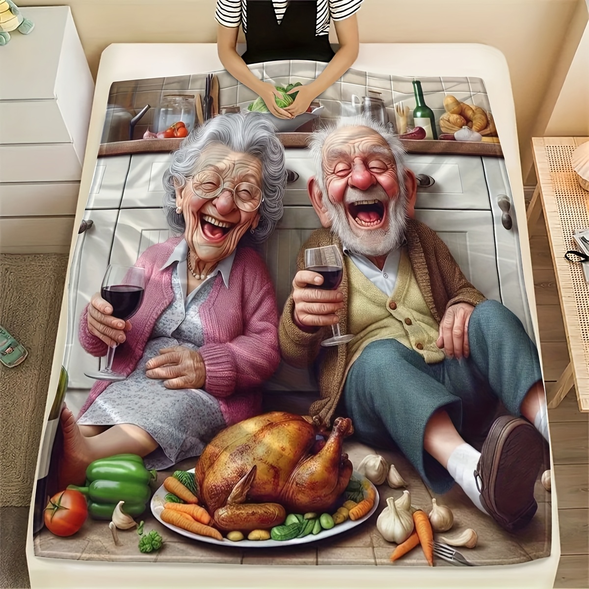 Lustiges Cartoon-Motiv: Ältere – Home Textiles Turkey Bewertung und Preis
