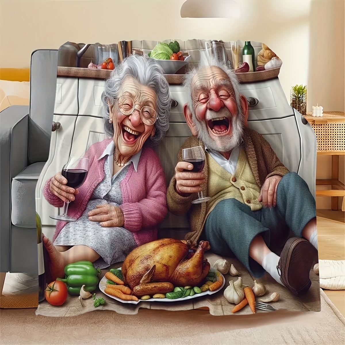 Lustiges Cartoon-Motiv: Ältere – Home Textiles Turkey Bewertung und Preis